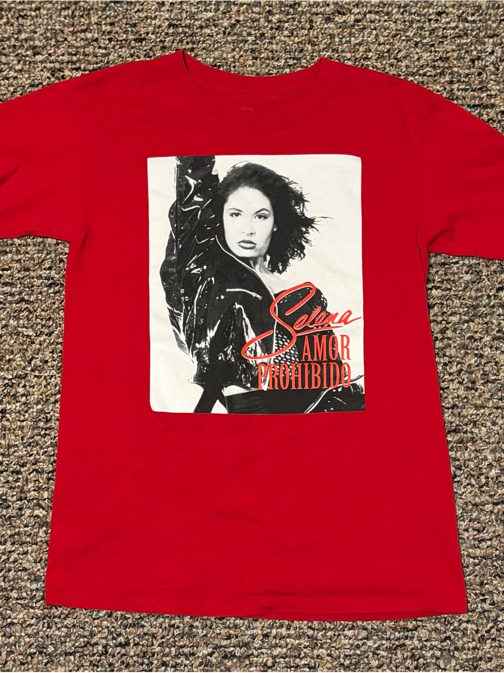 Red Selena Graphic Short Sleeve Tee by